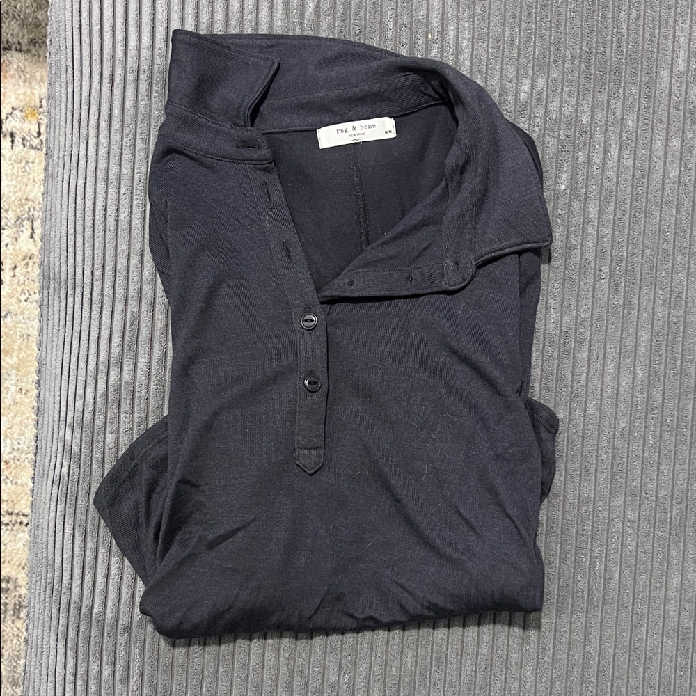 rag & bone Men's Dark Gray Button Down Shirt